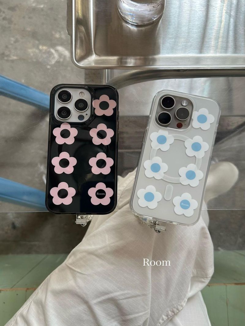 Unschlagbare Qualität Die Erde Zimmer Cool Serie Kleine Blaue Blumen Matt Doppel Schicht Druck IMD Magnetische Saug Mobile P Shell Für_voghion.com