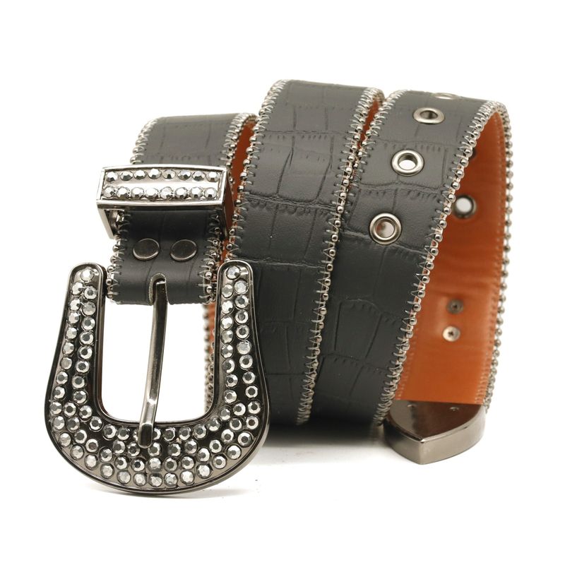 Água Mulheres Incrustadas Diamante Completo Agulha Fivela Punk Moda Tendência BBsimon Cinto Masculino_voghion.com
