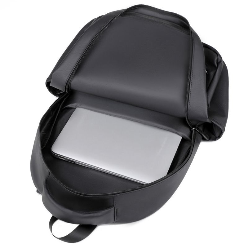 Mochila clásica negra de tela Oxford, estilo universitario, impermeable, ligera, multicapa, de gran capacidad, moderna, para mujer._voghion.com