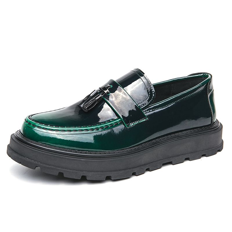 Hochwertige Lederschuhe für Männer mit Sinn für britischen Stil, hoher Leibhöhe, dicker Sohle, trendig und glänzend_voghion.com
