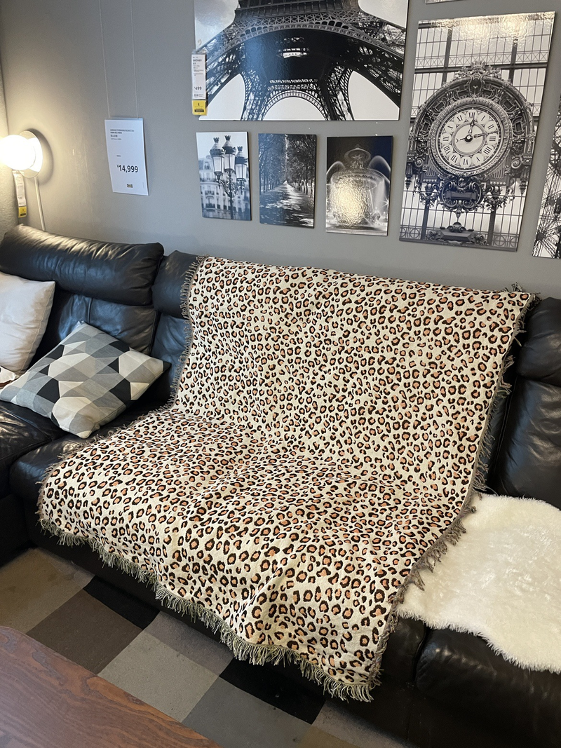 담요요담요담요 Coperta decorativa per divano, modello animale leopardo, strada americana, coperta_voghion.com