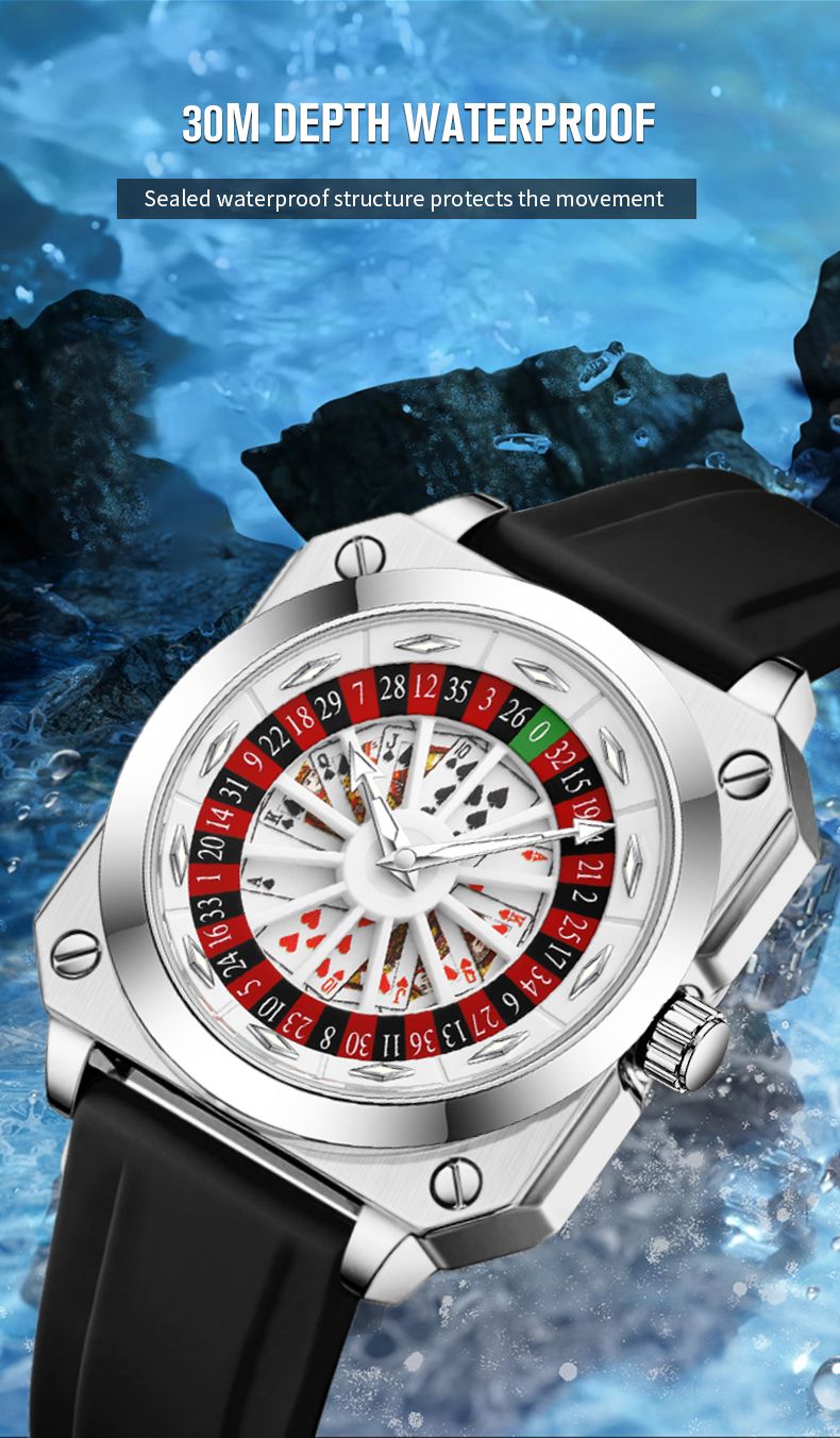 2025 neue Herren Roulette Uhr VA VA VOOM Marke Original Sport Stil Mode Silikon Strap Nacht Licht Quadrat Geschenk Uhr Für männer_voghion.com