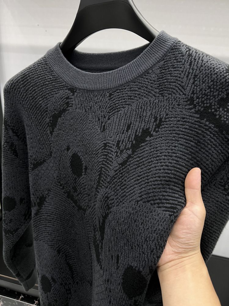Herrenbekleidung Herbst- und Winterpullover Dicker Rundhals-Strickpullover Unterteil Oberbekleidung Teenager Lockeres trendiges warmes Oberteil_voghion.com