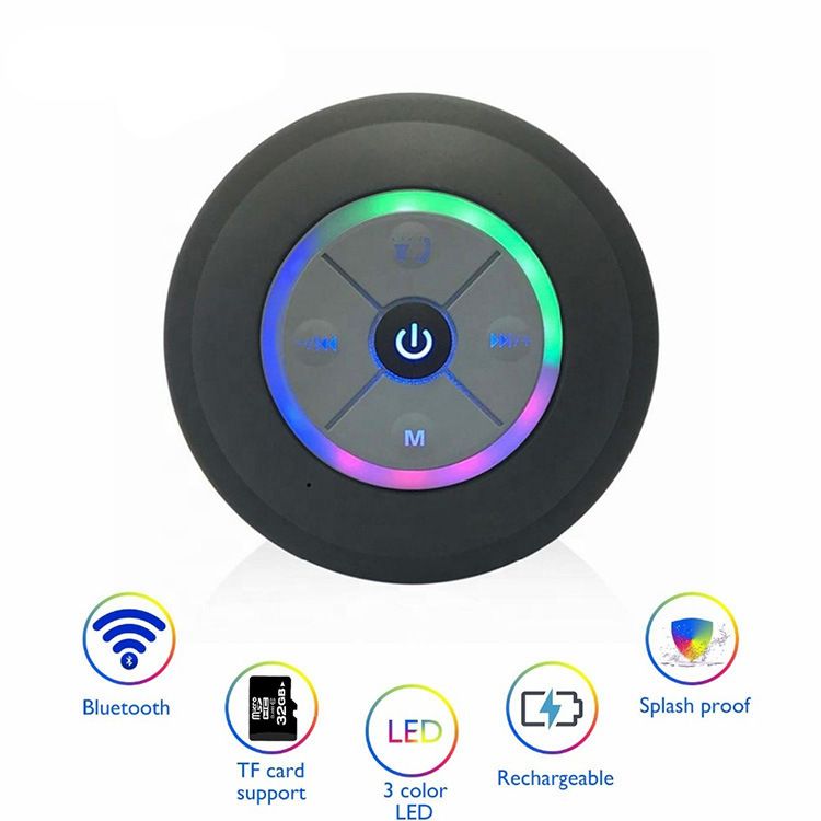 Taşınabilir Hoparlörler Açık Hava Banyo Araba Mini Taşınabilir Hoparlör Işık Büyük Vantuzlu Q9 Su Geçirmez Kablosuz Bluetooth Hoparlör_voghion.com