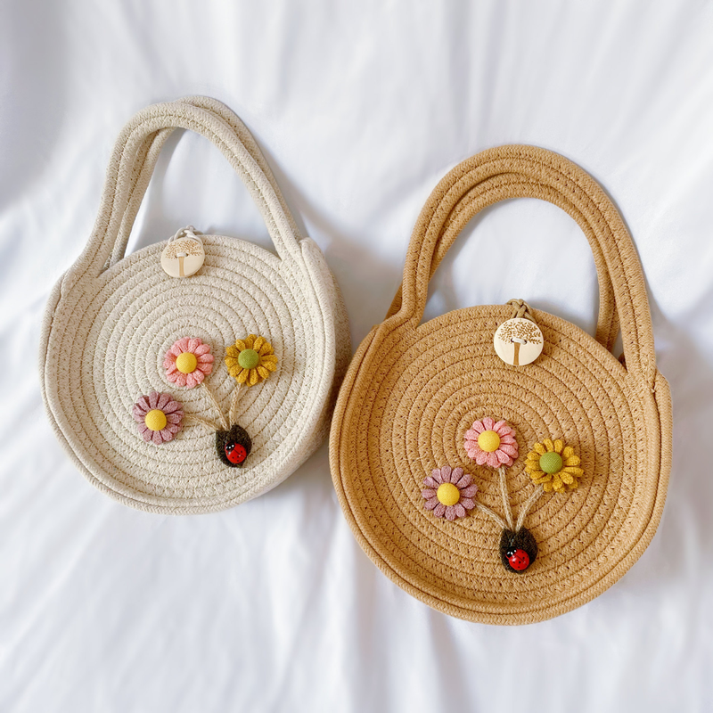 Handwoven Round Straw Bag - Vintage Boho Crossbody Purse For Women (Casual & Beach)_voghion.com