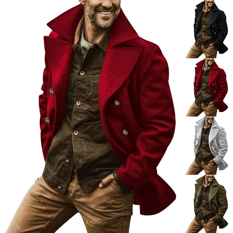 Fréijoer an Hierscht Männer Soil Mëttellängt Kraang Hoodie Komposit Space Cotton Duebelknäppt Casual Windjacke_voghion.com