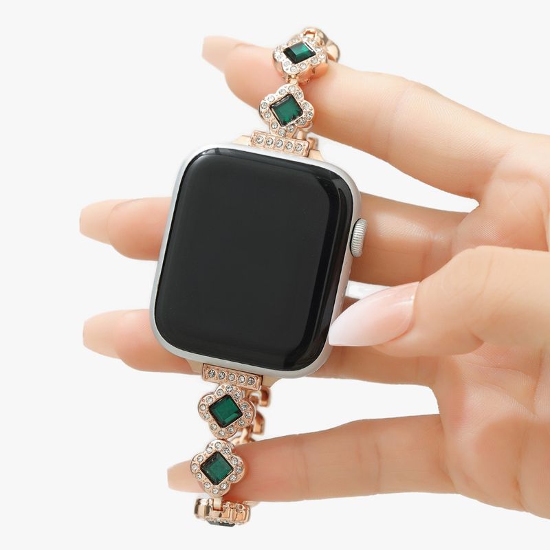Watchbands Emerald diamond metal watch strap, suitable for watch 6/7/8 full series_voghion.com