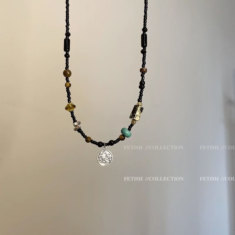 Collana con perline a forma di nuvola di buon auspicio retrò, collana leggera di lusso, design di nicchia, nuova collana con clavicola 2023 per ragazze_voghion.com