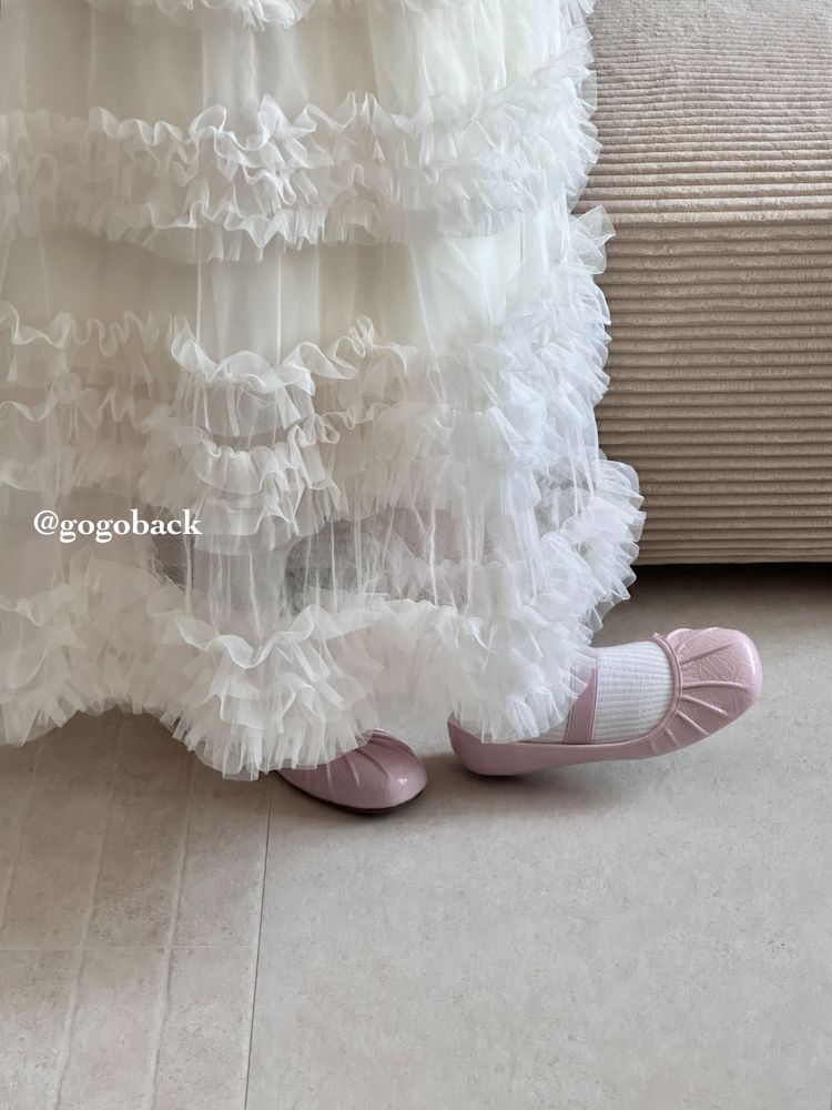 Lancui Ballet Girl ~ Style Flacher Mund Eierrolle Einzelschuh für Damen Ultraweiche Sohle Vielseitiger flacher Pendler-Mary-Jane_voghion.com
