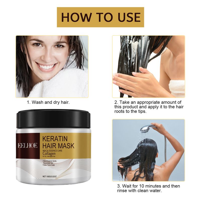 EELHOE Repair Moisturizing Hair Mask Idrata in profondità e ripara i capelli danneggiati, prevenendo secchezza, ramificazioni, annodamenti,_voghion.com