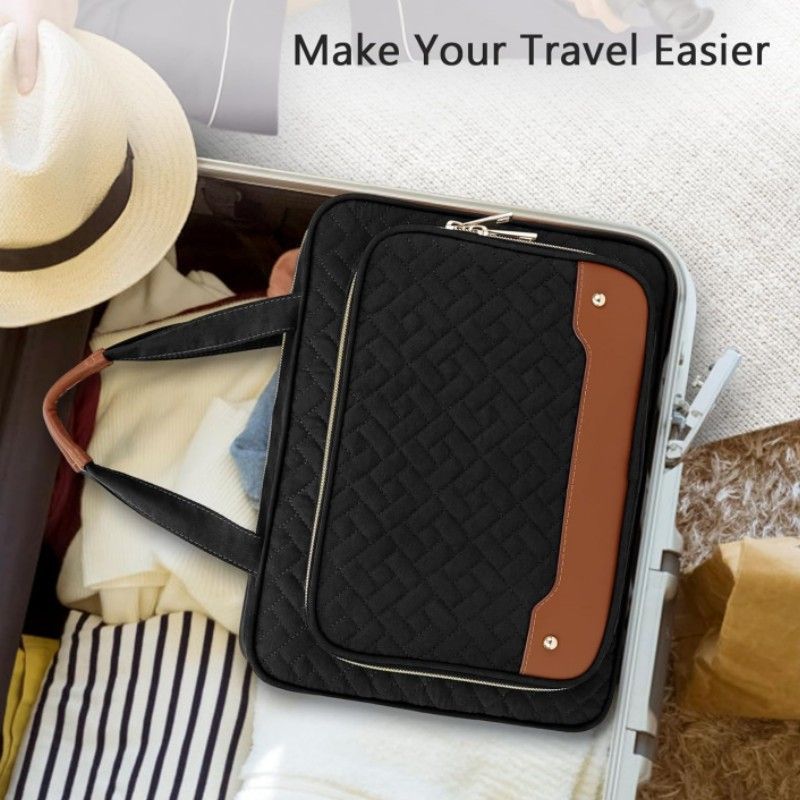 Borsa da viaggio in cotone – Organizer per cosmetici da appendere, impermeabile, con gancio, per bagno e viaggi (nero/rosa, design multitasche)_voghion.com