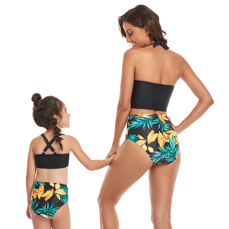 Maillot de bain fendu pour mère et enfant, Bikini familial_voghion.com