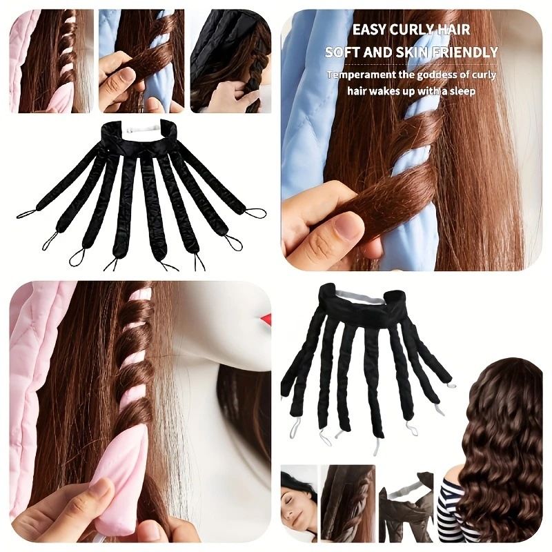 Octopus Lazy Hair Does Not Hurt The Hair Sleep Curling Artifact Overnight Sleep Set Big Wave No Heat Curling Iron_voghion.com