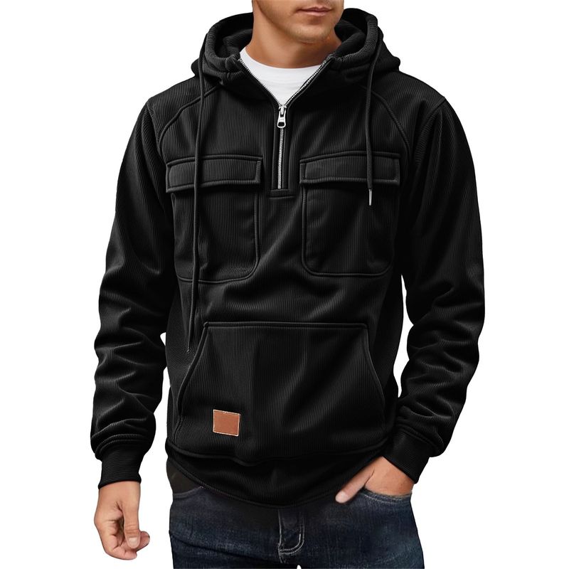 Giacca casual da uomo 2025 con cappuccio e cerniera per autunno e inverno_voghion.com