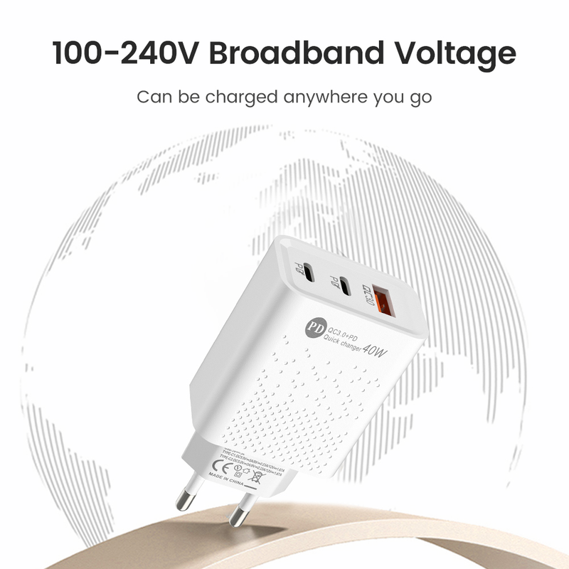 mobile 60W phone charger PD fast charging USB QC3.0 multi-port C-type plug mobile phone adapter suitable for X_voghion.com