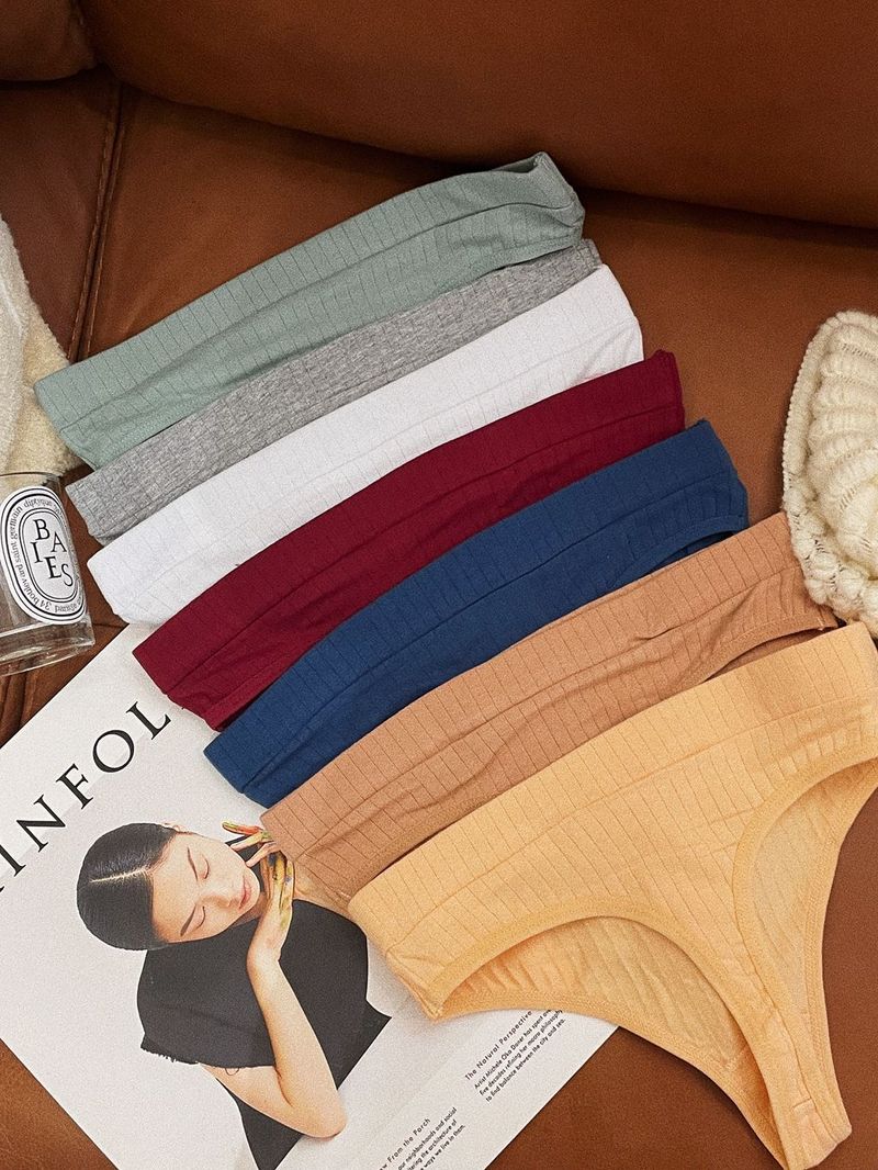 Women's thong pure cotton sexy pure desire breathable solid color fitness sports large size comfortable simple women's T-pants_voghion.com
