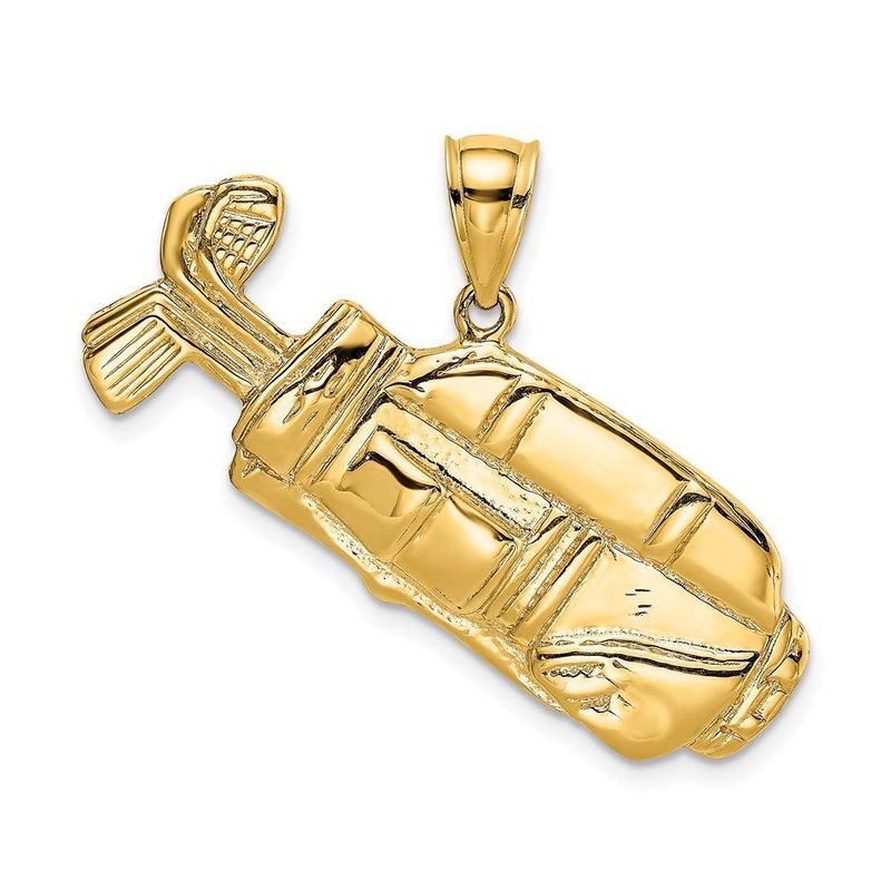 14K 2-D And Polished Golf Bag Charm_voghion.com