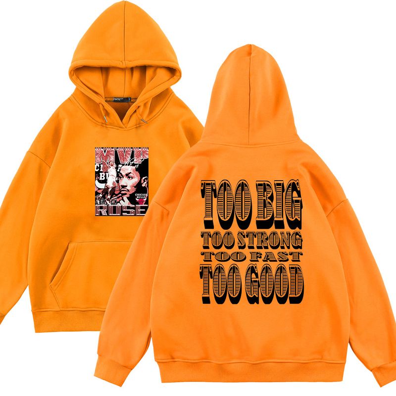 Felpa con cappuccio a maniche lunghe con scritta MVP Ross anteriore da 370 grammi, per uomo e donna, in autunno e inverno, abiti larghi_voghion.com