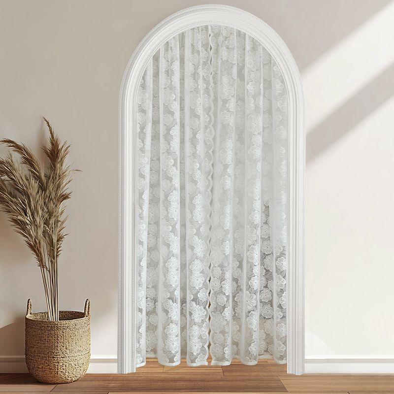 Kamelie Spitze Kette gestrickt Spitze Tür Vorhang Stange Fenster Bildschirm Fertig Vorhang Dekoration_voghion.com