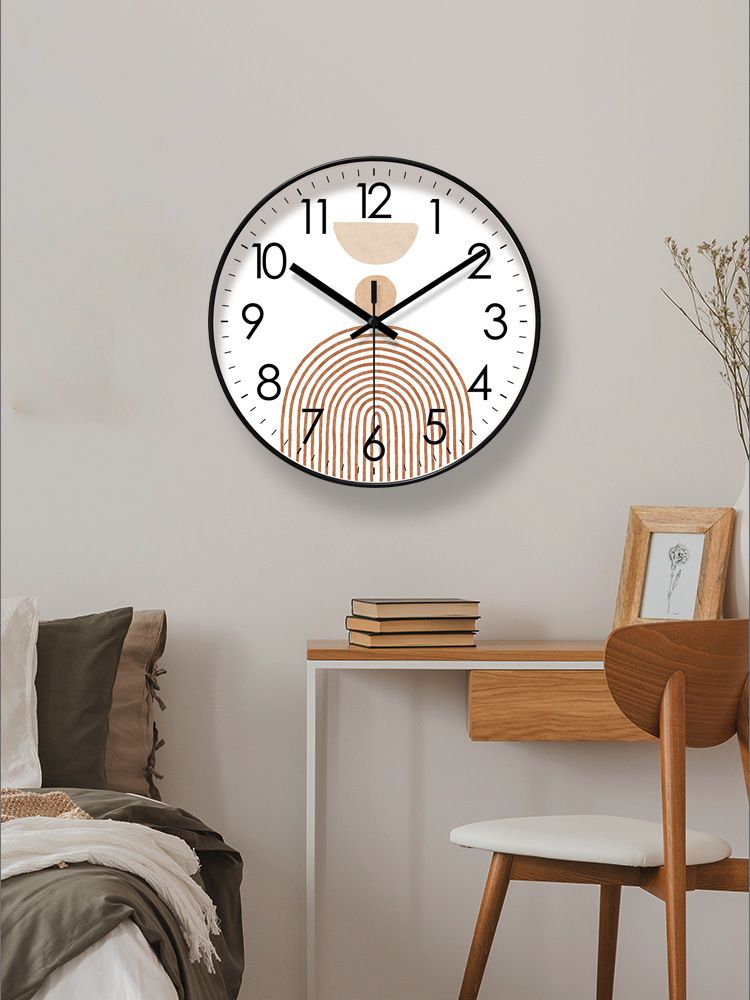 Yipula 6633 Reloj de pared nórdico simple de cuarzo para sala de estar, silencioso y con barrido de segundos._voghion.com