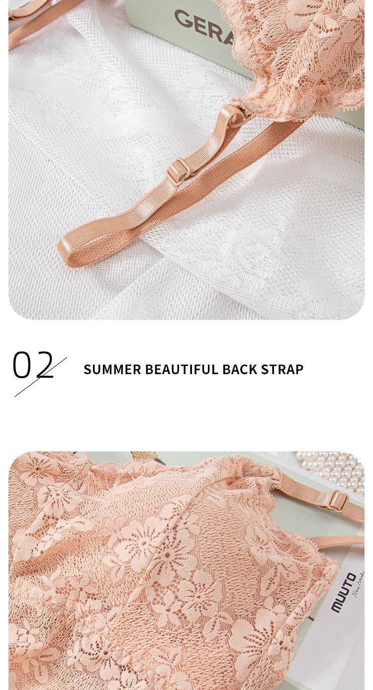 Women's Intimates Large Size Lace Bra With Beautiful Back Slings And Adjustable Breast Wrap For Women's Underwear_voghion.com