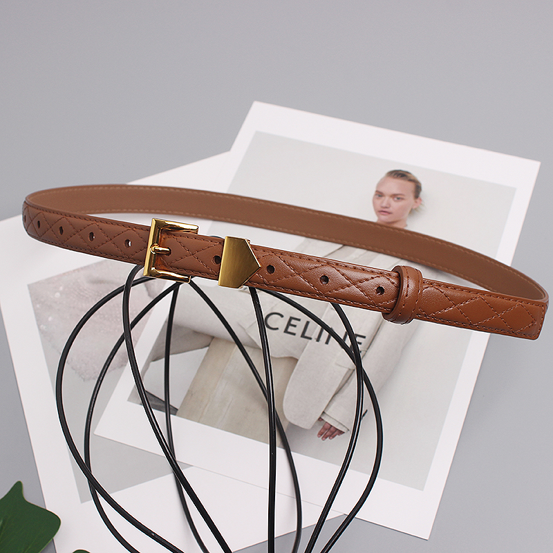 Novo žensko vsestransko okrasno krilo, pas za hlače z diamantno karirasto stisnjeno črto, majhna kvadratna zaponka, trikotnik in obroček_voghion.com