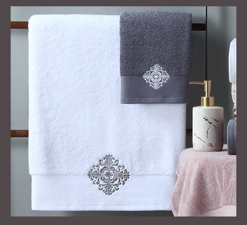 Classic European Cotton Towel & Bath Towel Set - 100% Pure Cotton, Ultra Absorbent & Lint-Free, Soft Face & Bath Towel For Adults_voghion.com