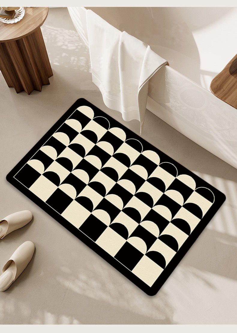 Tappetino antiscivolo per porta del bagno, tappetino assorbente per bagno, tappetino per bagno, separazione tra asciutto e bagnato_voghion.com