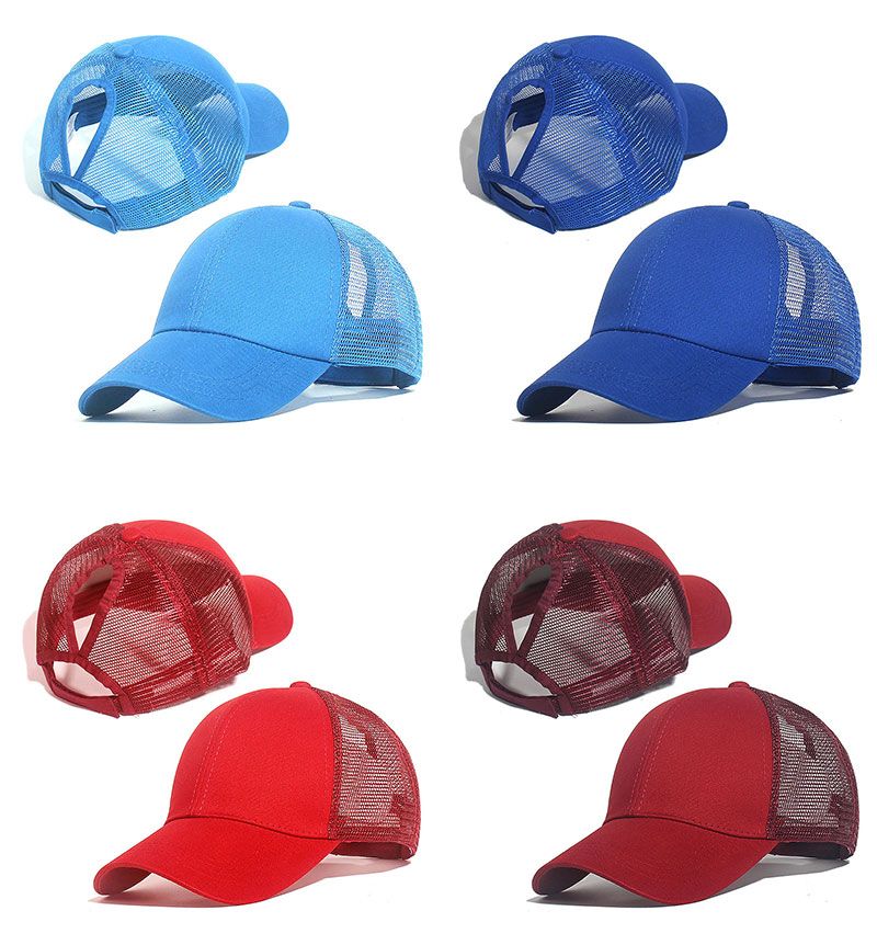 Cappello da baseball con coda di cavallo alla moda, estivo, da donna, regolabile, semplice, alla moda, con colori solidi, disordinato, casual, in cotone, per ragazza, con snapback, in rete_voghion.com