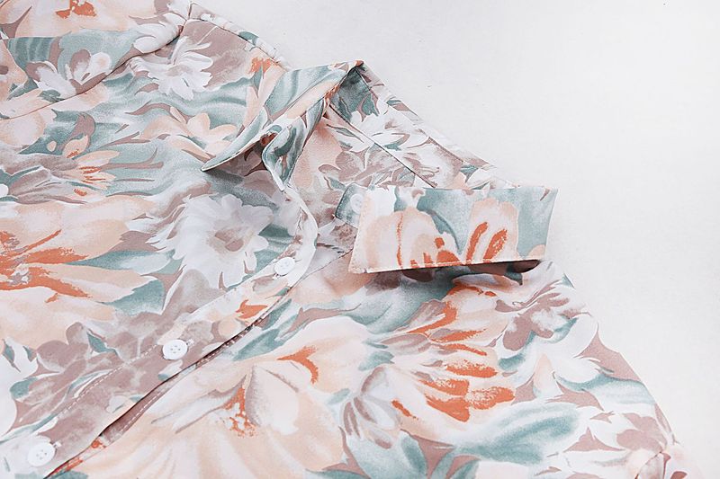 Übergroßes Langarm-Shirt mit Cartoon-Print für Damen, Strand-Überzug, Bikini, Bademode, Sonnenschutz, offene Vorderseite, Bluse_voghion.com