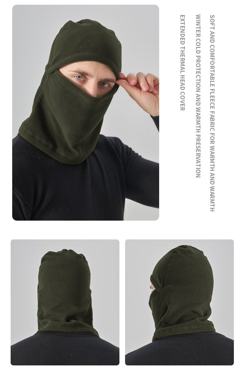 Masque chaud d'automne et d'hiver en polaire épaisse et résistante au froid, protection multifonctionnelle du cou, couvre-chef de cyclisme coupe-vent_voghion.com