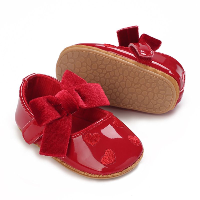 Scarpe per mamma e bambino Primavera e autunno nuove scarpe da principessa per bambina con fiocco antiscivolo con fondo morbido da 0-1 anno_voghion.com