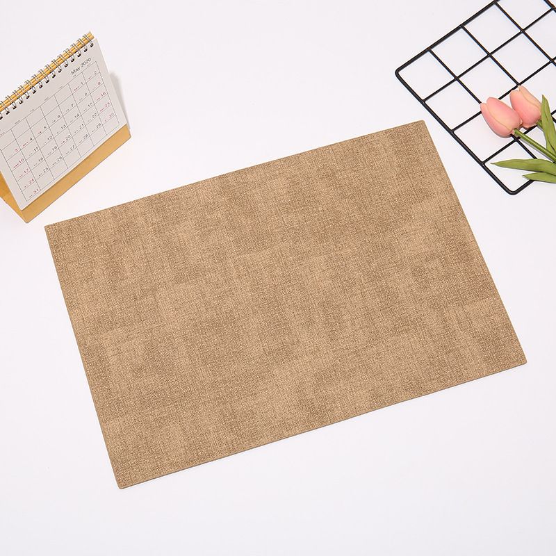 Jogo americano de couro sintético grosso - Design texturizado para uso doméstico e em restaurantes (Conjunto de 4/6 jogos americanos quadrados antiderrapantes e resistentes ao calor, fáceis de limpar)_voghion.com