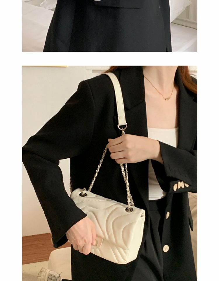Square Chain With Embroidered Thread, Small Fragrant Wind Underarm Trendy Texture Bag, Summer Single Shoulder Crossbody_voghion.com