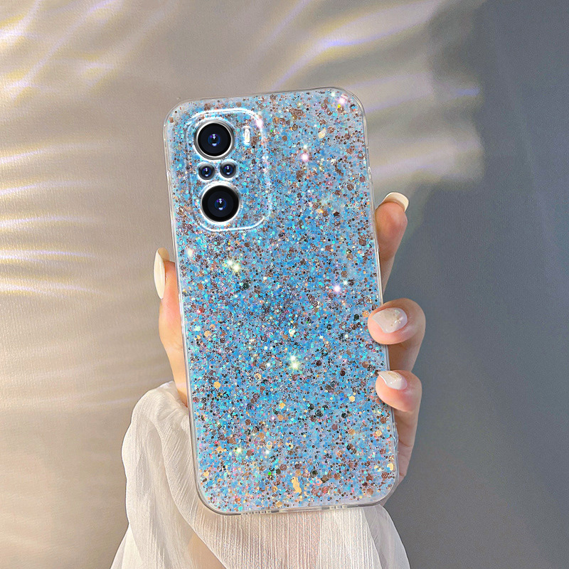 Lyx Gypsophila Glitter Bling Color Telefonfodral För Samsung Galaxy A11 A31 A51 A71 M11 M12 M02 M10 A70 A50 Silikonlock_voghion.com