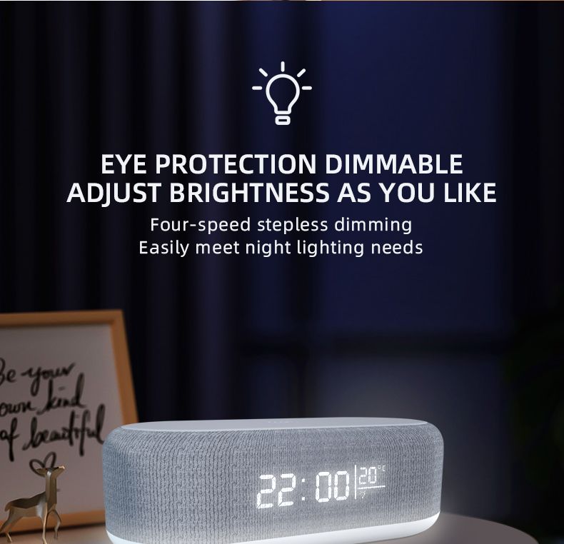 Desktop Alarm Clock Charging Night Light Desk Lamp Thermometer Phone 3-in-1 Wireless Charger_voghion.com