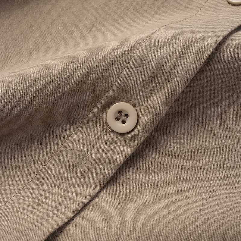 Women's solid color shirts for women, retro women's clothing, high quality, light and mature style chic tops_voghion.com