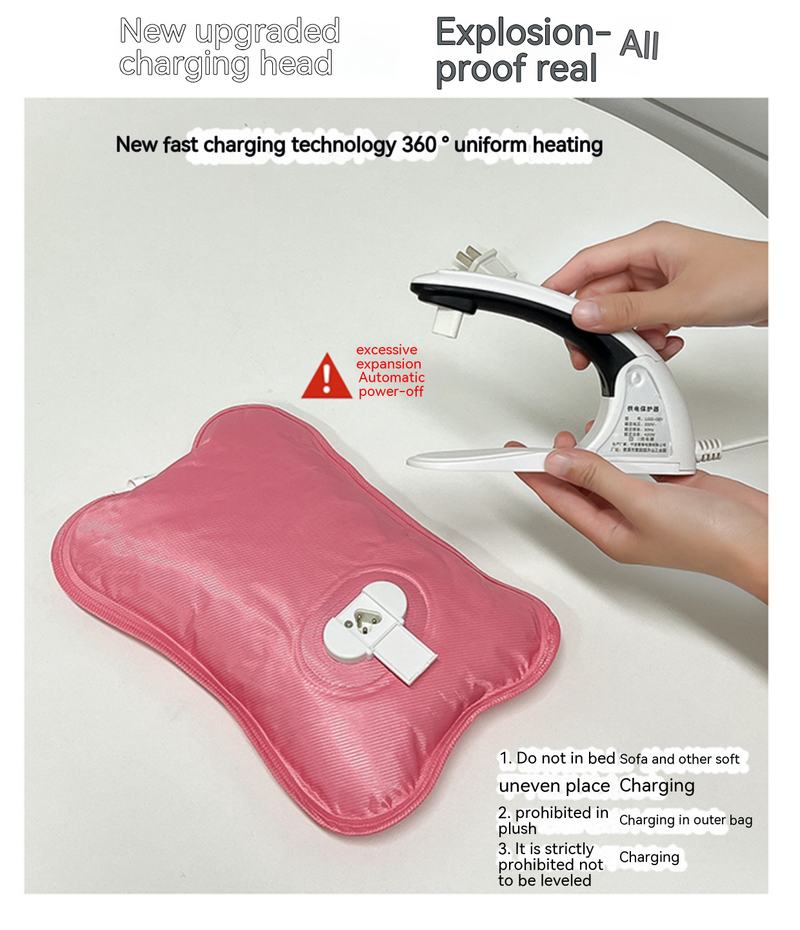 Cute plush hand hot rechargeable explosion-proof water bag, bedding, 2023 new warm baby_voghion.com