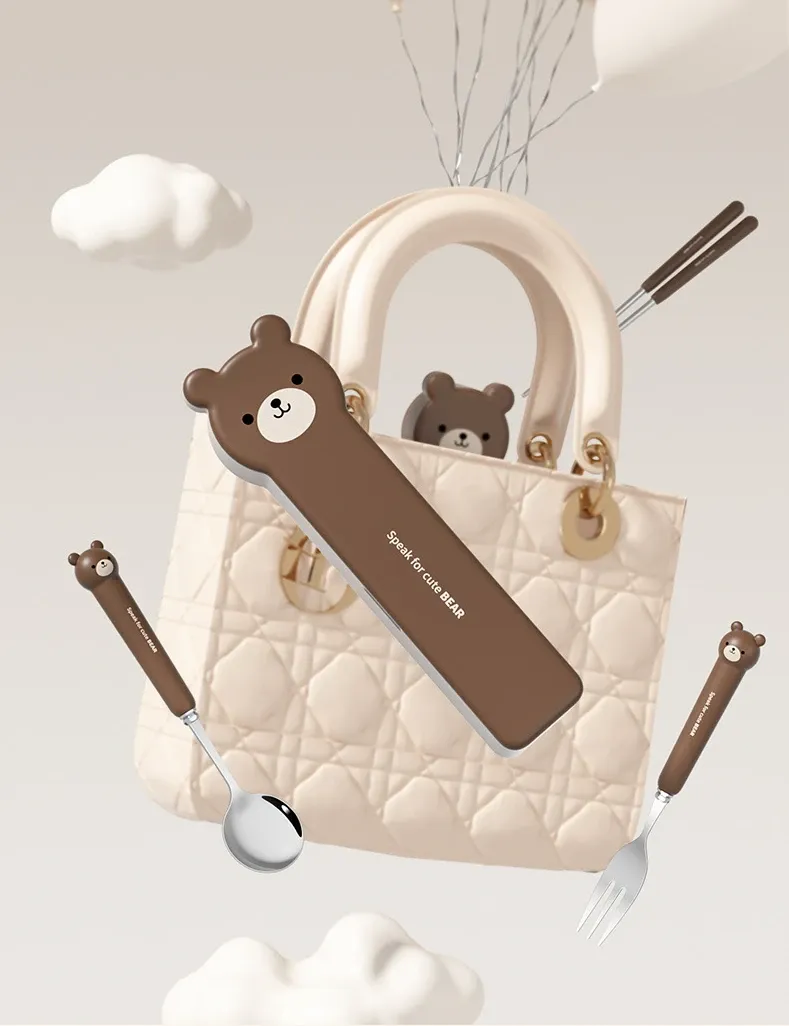 Besteckset Bär & Kaninchen - Edelstahl 304_voghion.com