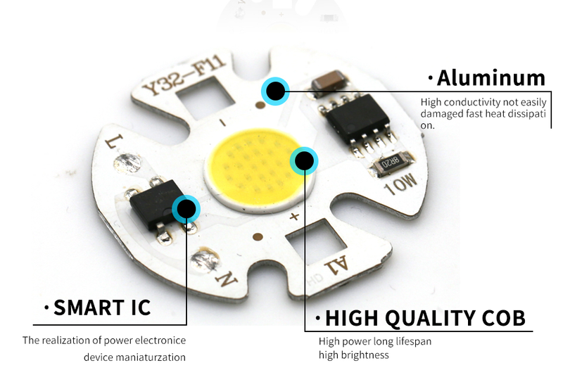 Matriz de lámpara de Chip LED COB Y32 CA 220V 12W 9W 7W 5W 3W para foco reflector sin necesidad de conducir cuentas de bombilla de proyector_voghion.com