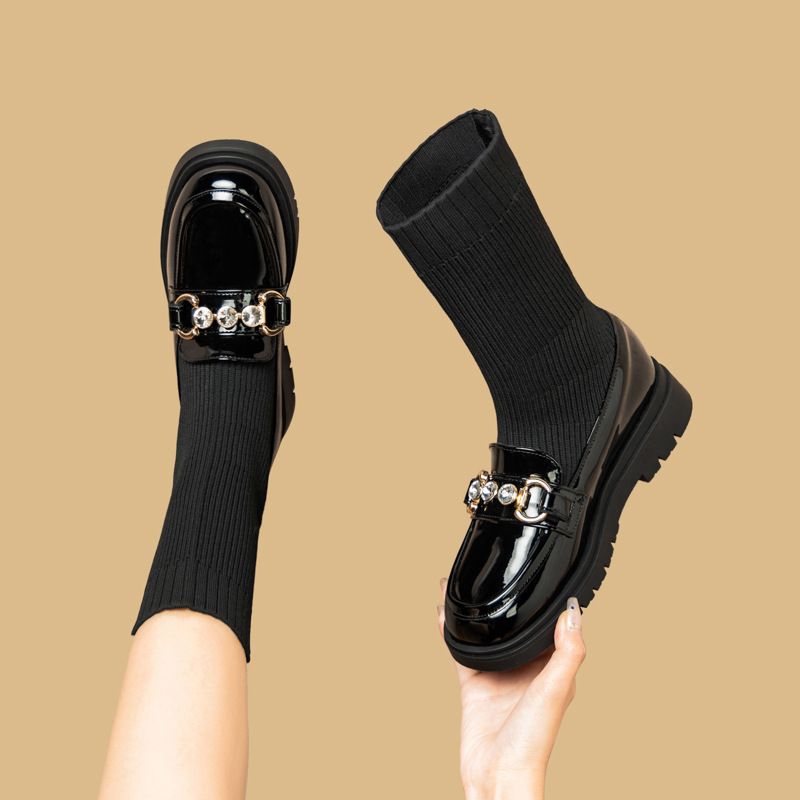 Herbst Winter Neue Mid-Calf Kleine Mädchen Student Show Leistung Gummi Dicke Weiche Sohle Große Kinder Mode Stiefel_voghion.com