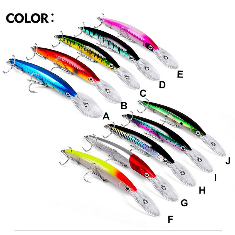 Sea Fishing Bionic Lure Laser Minnow Plastic Hard 17cm 27g Bait 10 Colors Optional DW358_voghion.com