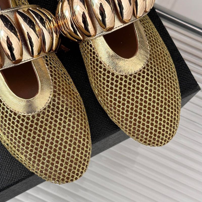 Mary Jane Ballerinas – Atmungsaktive Schuhe mit metallischer Schnalle und Mesh (Bequem, stylisch, leicht für Damen, für den Sommer, Freizeit und zum Tanzen)_voghion.com