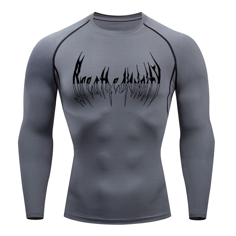 Compressed Long Sleeved Shir, Black -shir, Men's Muscle Quick Drying, Finess Clohing, Sun Proecion, And Spors_voghion.com