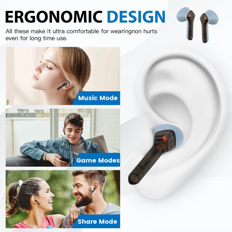 ANC + ENC Dual-mark Active Noise Reduction Wireless TWS Bluetooth 5.3 In-ear Headset_voghion.com