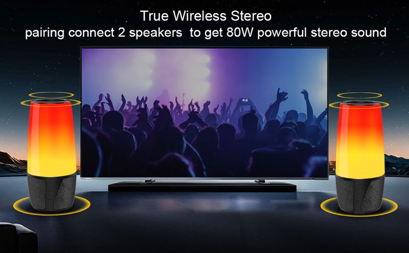 E-commerce Hot-Selling RGB Colorful Bluetooth Atmosphere Light Portable Wireless Speaker Subwoofer New Private Model_voghion.com