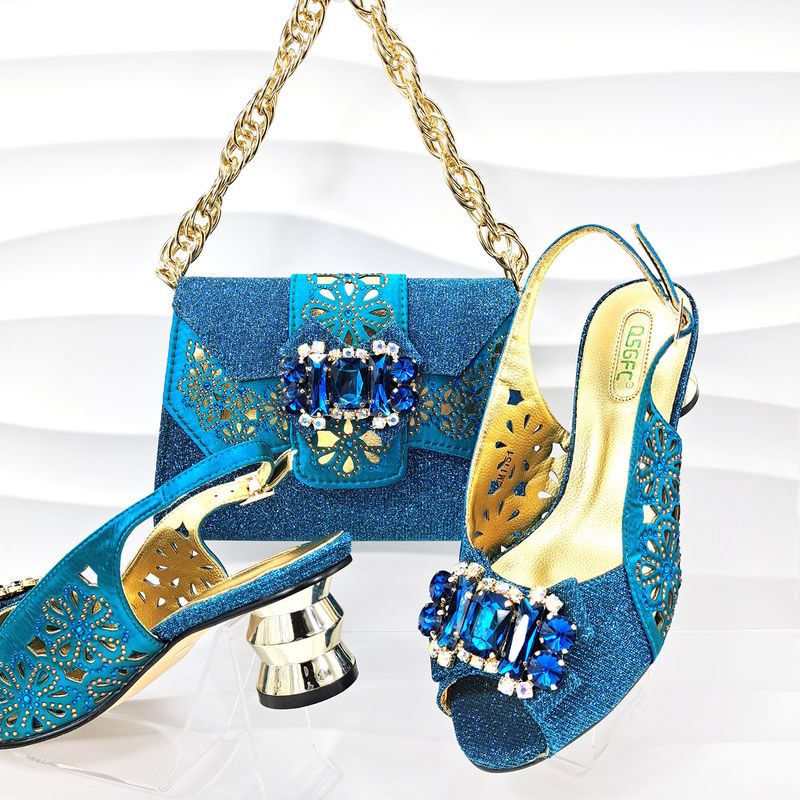 Women's open-toe shoe bag set hollow design shoes to wear for a party or wedding_voghion.com