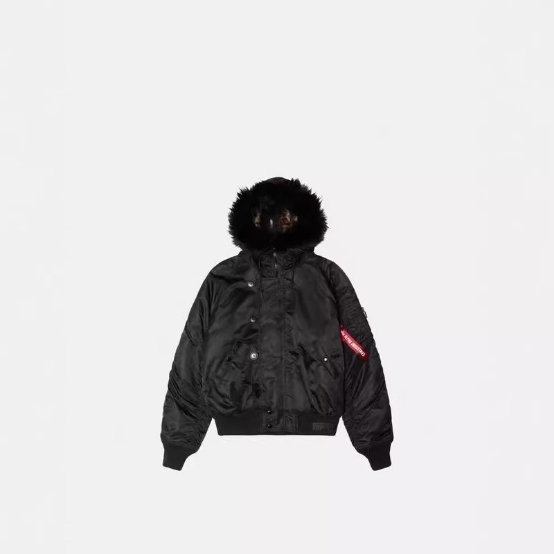 Parka corta con cuello de piel de pitón para hombre_voghion.com
