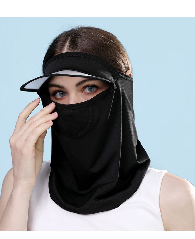 Fréijoer a Summer mat Rand, Fraen Äis Seid briechen Mesh, Hals Stiermer Schutz, Hutt, Sonneschutzmaske_voghion.com