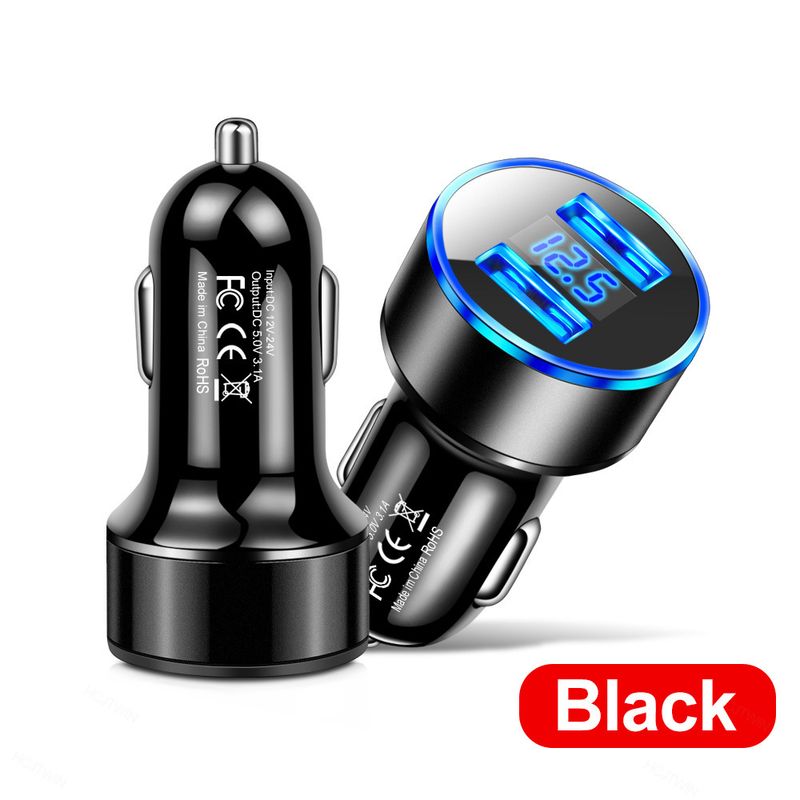 Zigarettenanzünder 3.1A Digital Dual Port USB Ladegerät, Een bis Zwee 2-Port Auto Elektroapparat_voghion.com